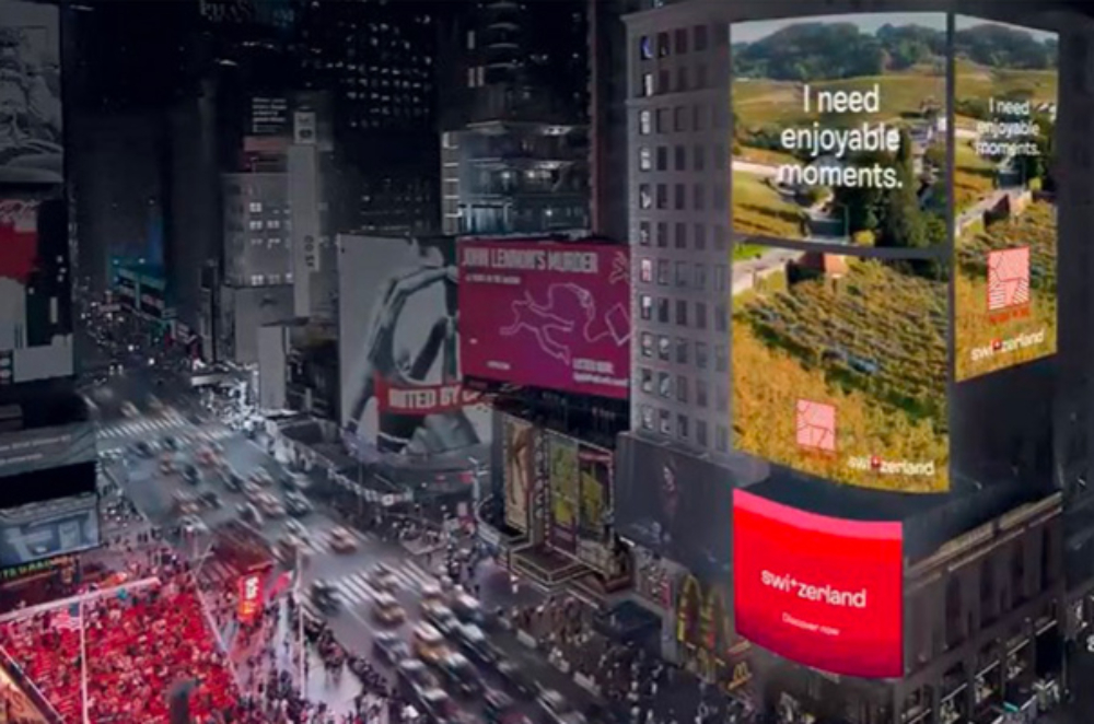 Vignobles jura trois lacs à Times Square